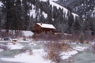 Lodge in snow